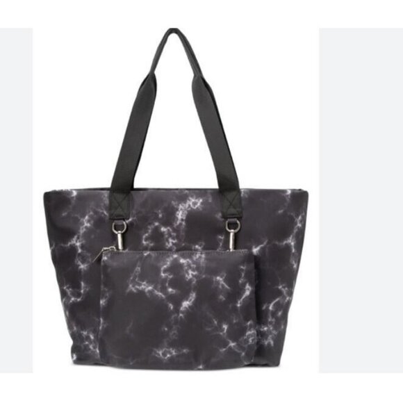 2 Piece SET - INC recycled materials women's LG tote bag + pouch  MARBLE - Picture 1 of 7